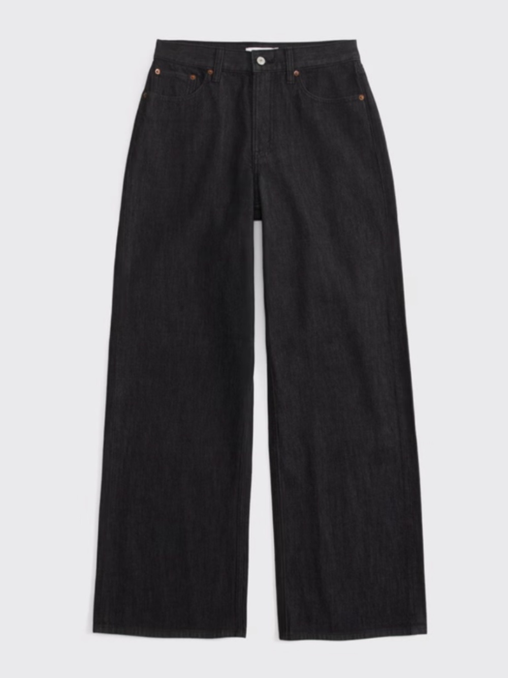 Abercrombie & Fitch Curve Love High Rise Wide Leg Jean in Black size 27